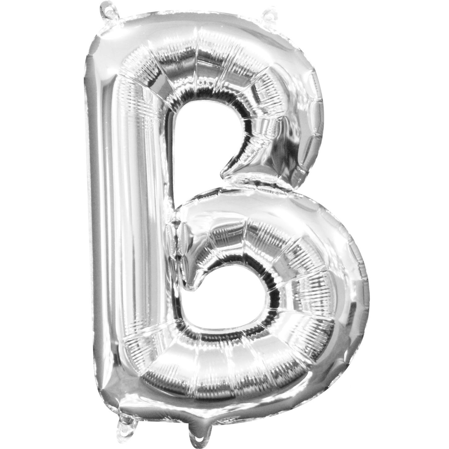 Letter B Silver Mini Shape Foil Balloon 16in Balloons & Streamers - Party Centre - Party Centre