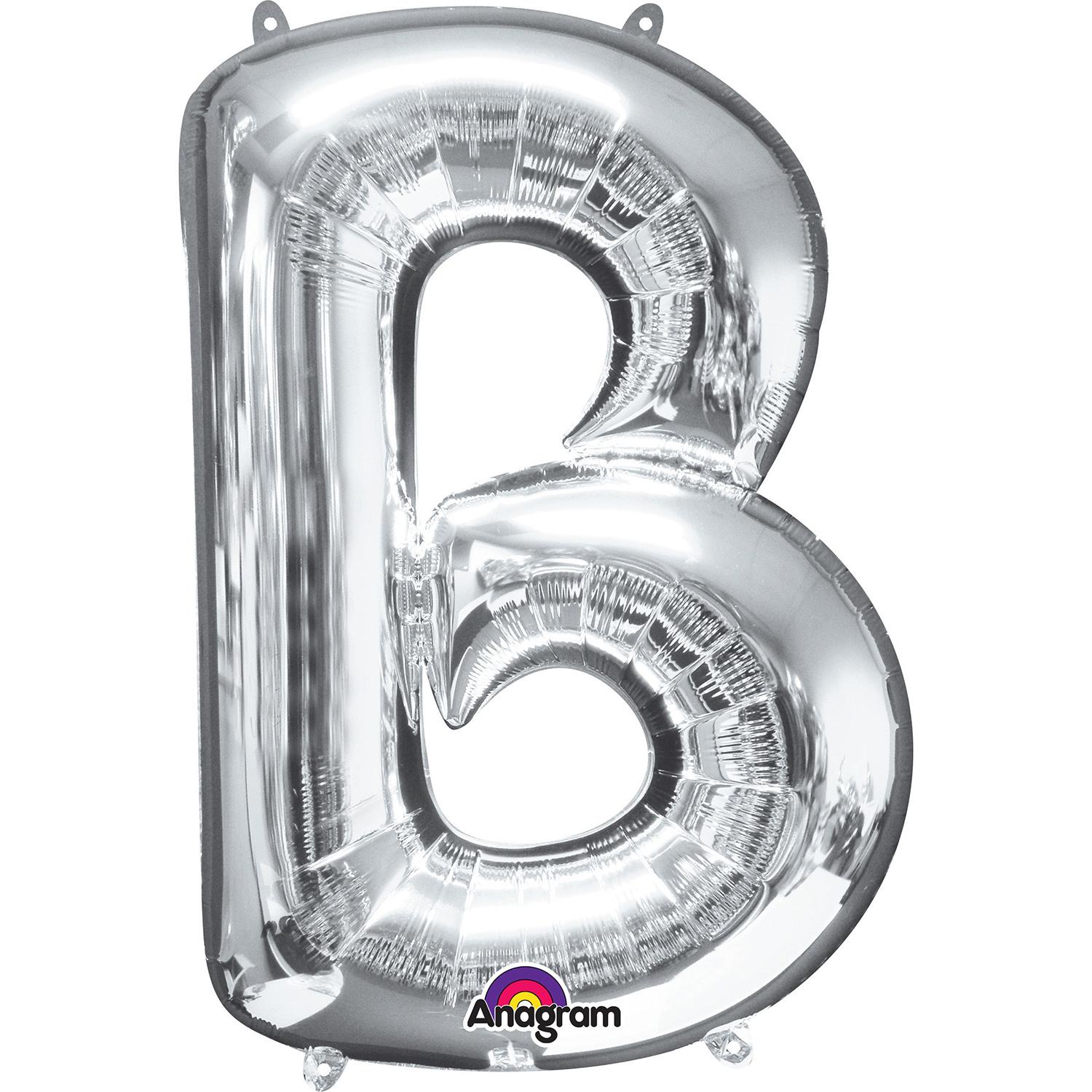 Silver Letter B Minishape Foil Balloon 16in Balloons & Streamers - Party Centre - Party Centre