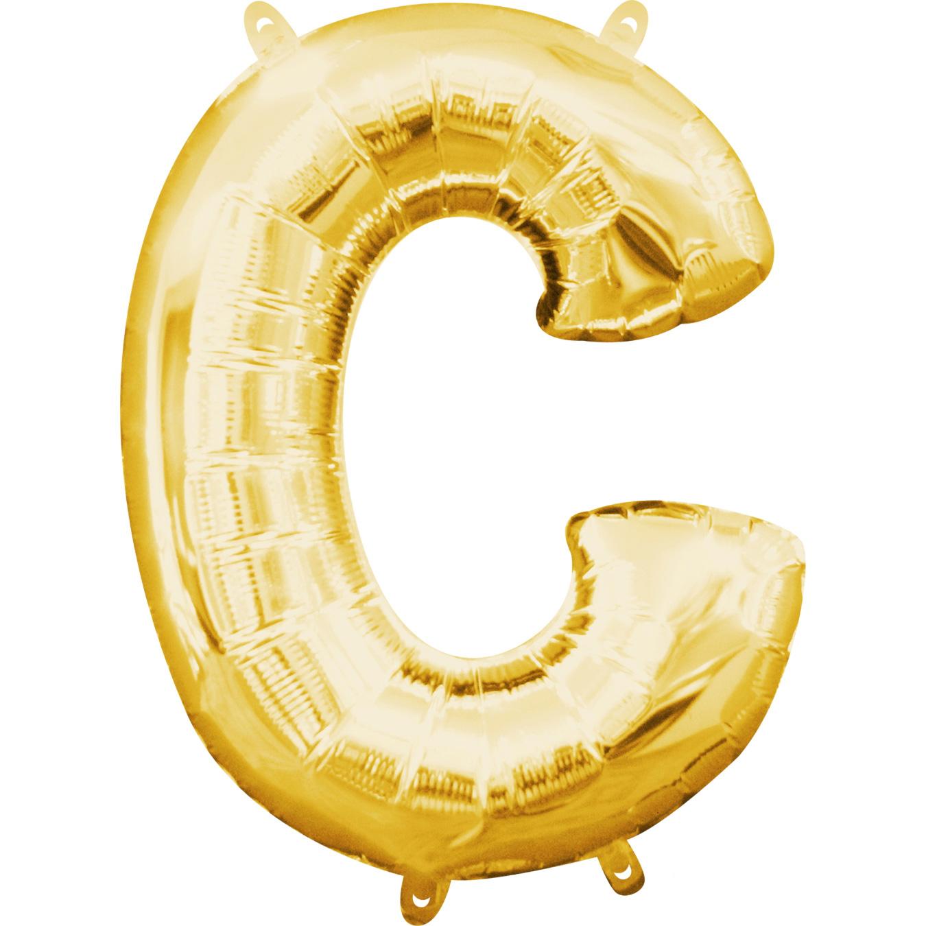 Letter C Gold Mini Shape Foil Balloon 16in Balloons & Streamers - Party Centre - Party Centre