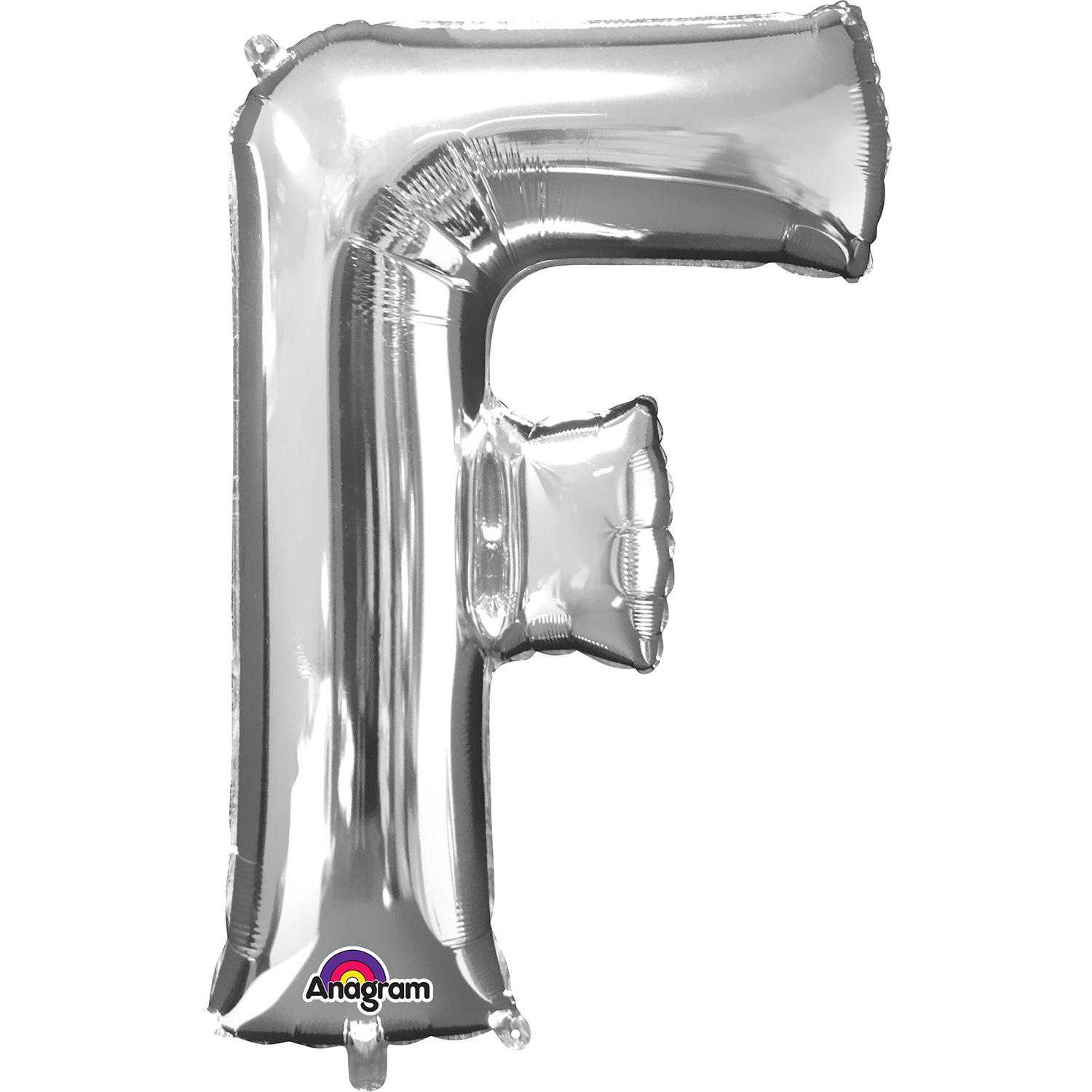 Silver Letter F Minishape Foil Balloon 16in Balloons & Streamers - Party Centre - Party Centre