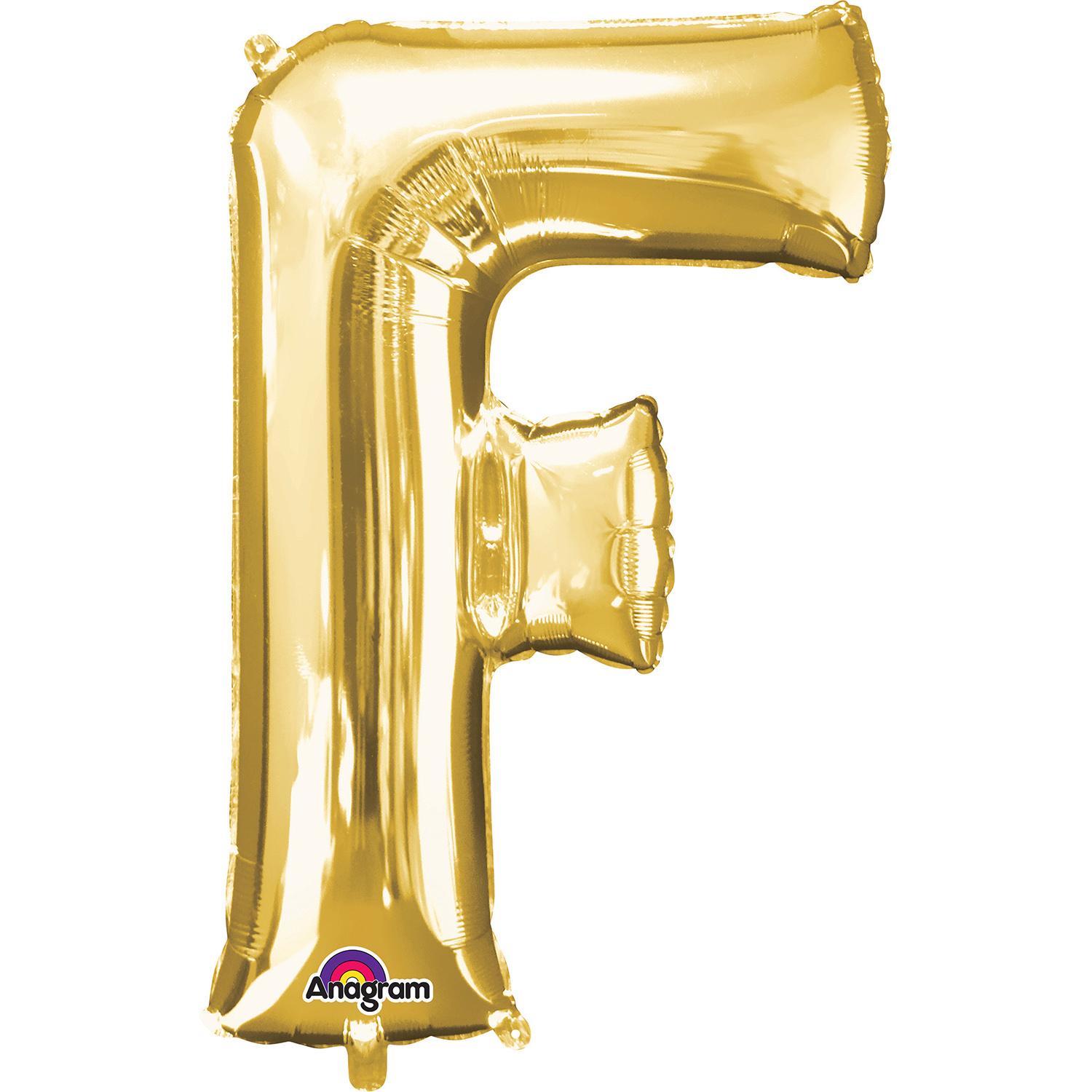 Gold Letter F Minishape Foil Balloon 40cm Balloons & Streamers - Party Centre - Party Centre