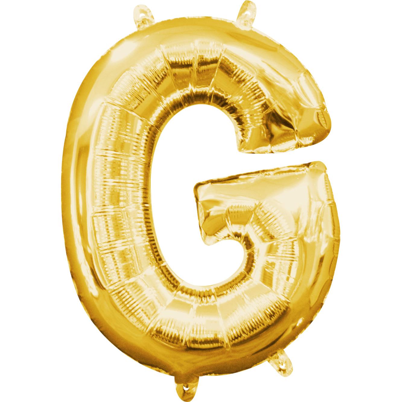 Letter G Gold Mini Shape Foil Balloon 16in Balloons & Streamers - Party Centre - Party Centre
