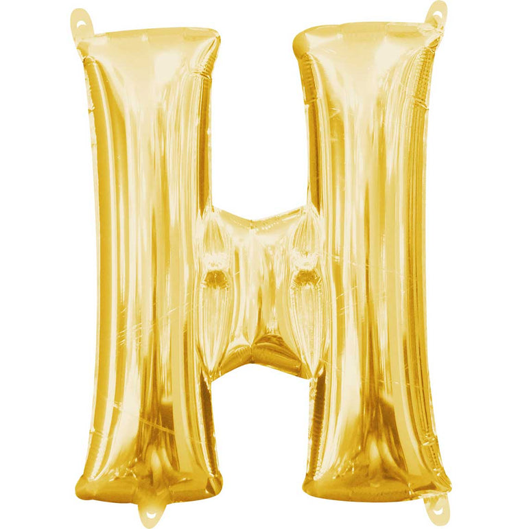 Gold Letter H Mini Shape Balloon 25x13cm