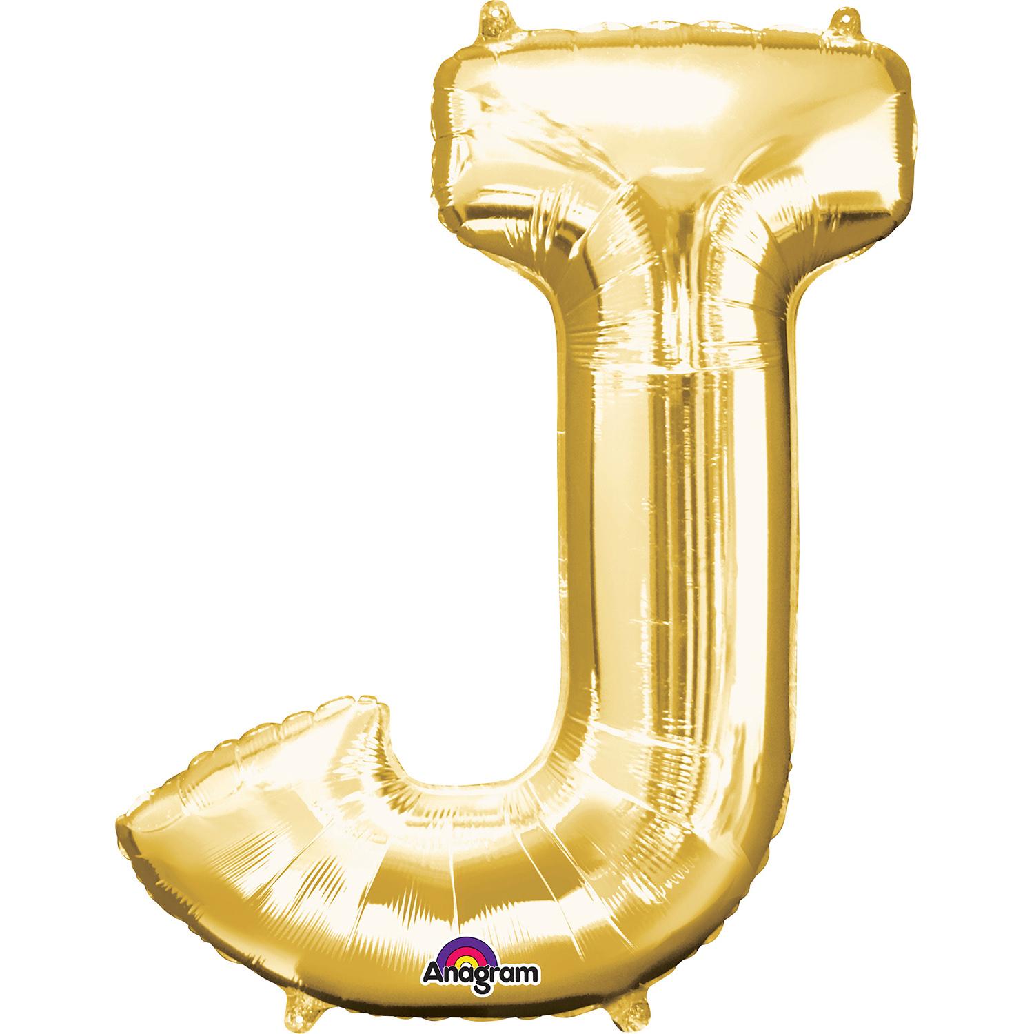 Gold Letter J Minishape Foil Balloon 40cm Balloons & Streamers - Party Centre - Party Centre