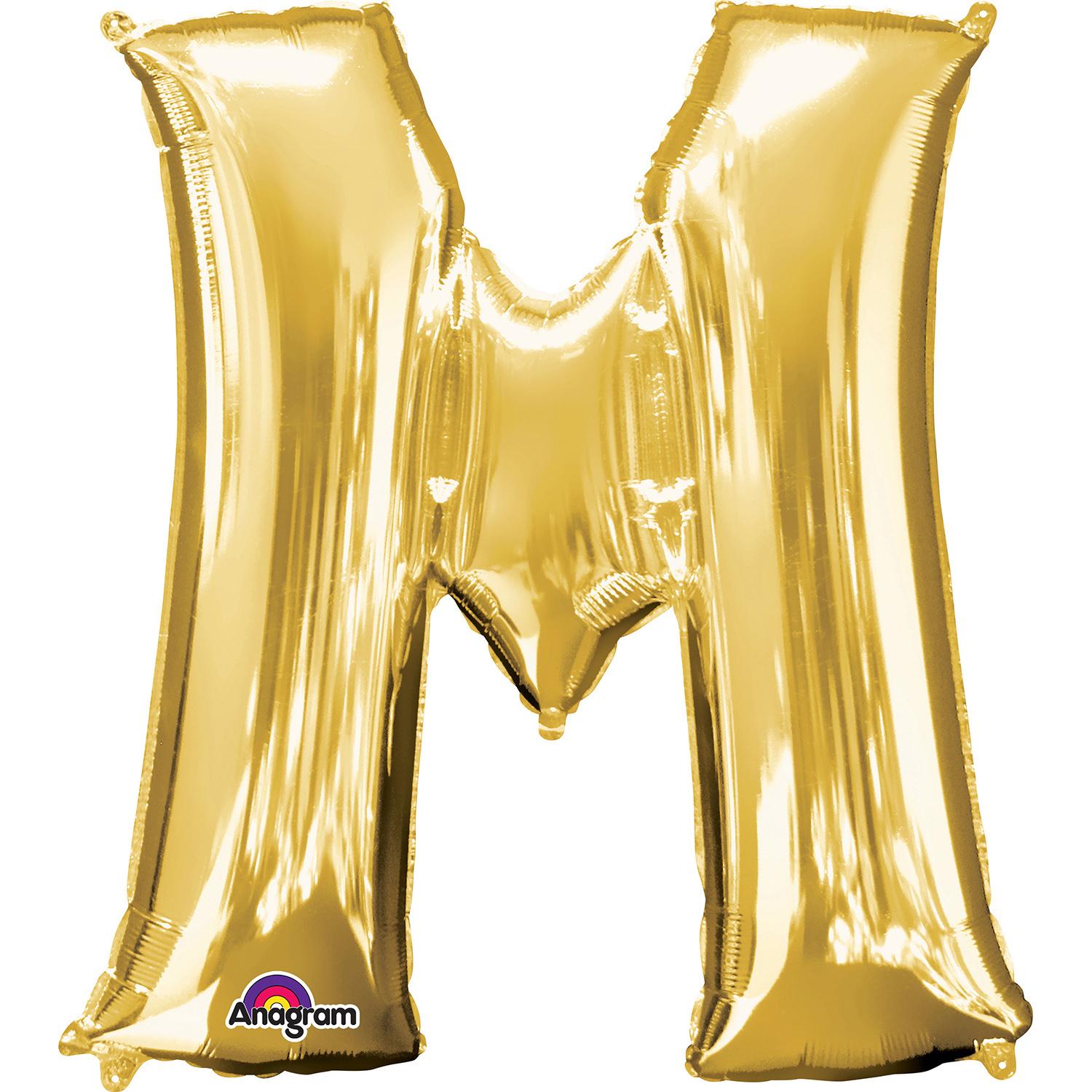 Letter M Gold Mini Shape Foil Balloon 16in Balloons & Streamers - Party Centre - Party Centre