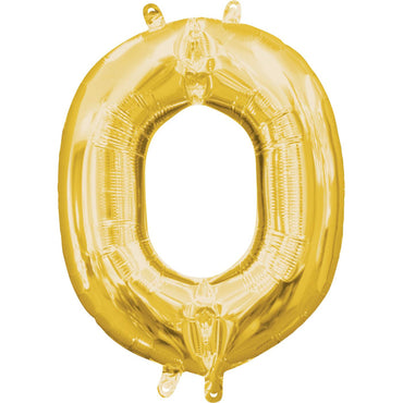Letter O Gold Mini Shape Foil Balloon 16in Balloons & Streamers - Party Centre - Party Centre