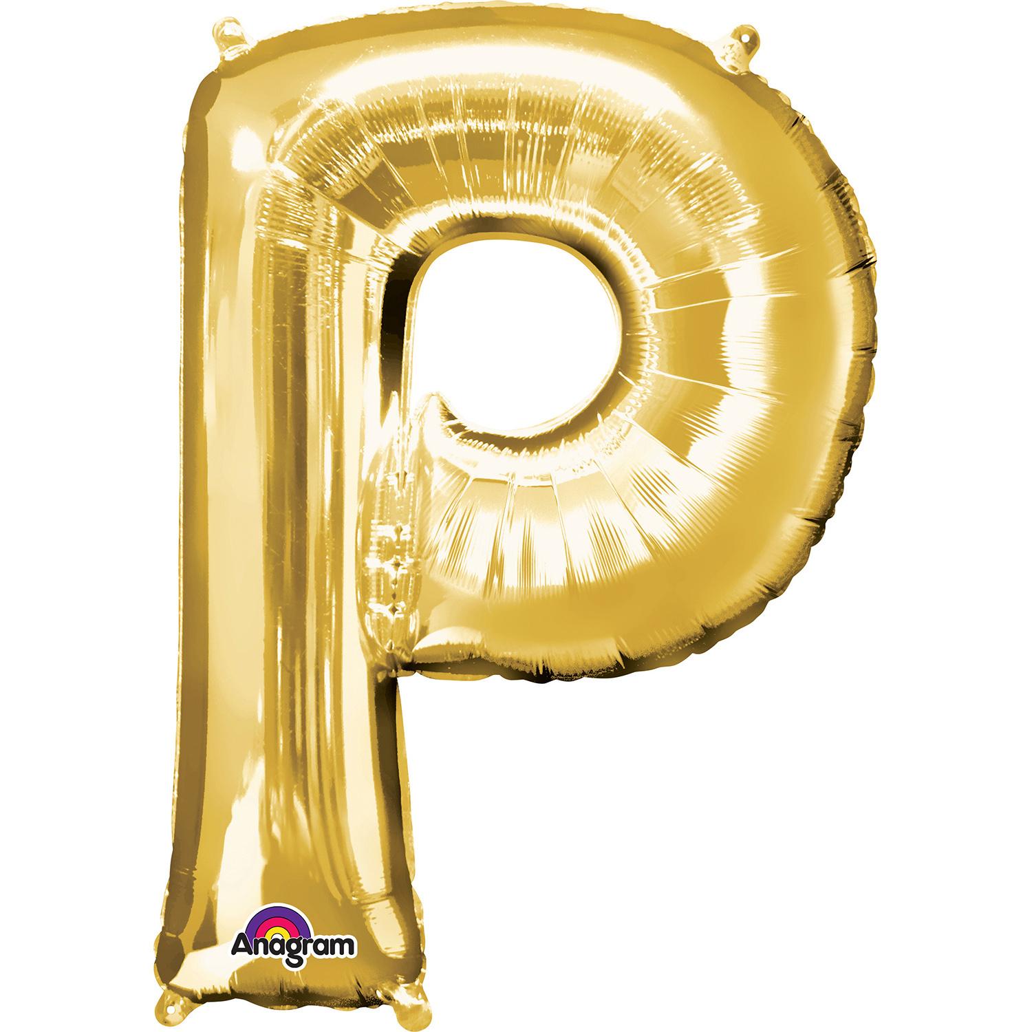 Gold Letter P Minishape Foil Balloon 40cm Balloons & Streamers - Party Centre - Party Centre