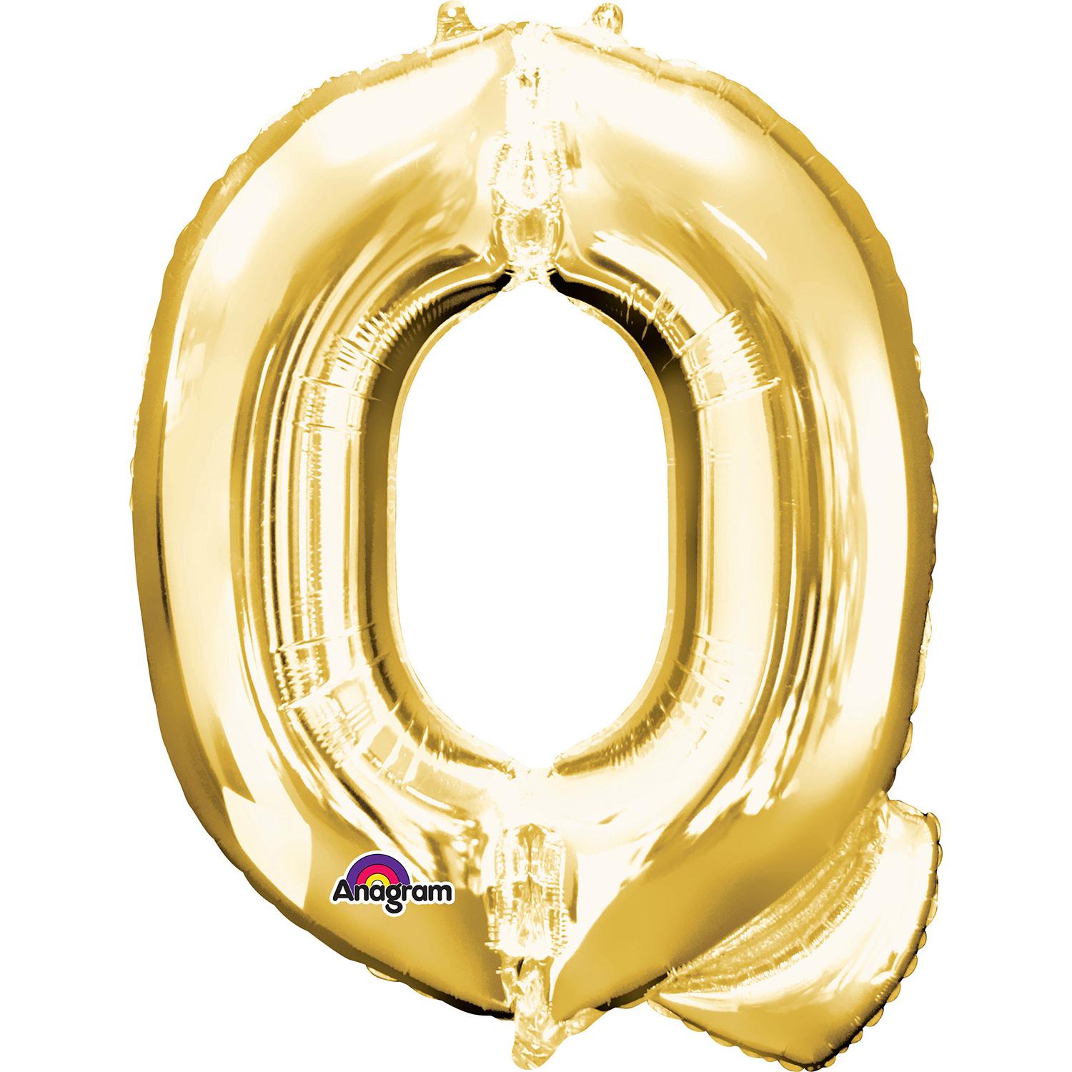 Letter Q Gold Mini Shape Foil Balloon 16in Balloons & Streamers - Party Centre - Party Centre