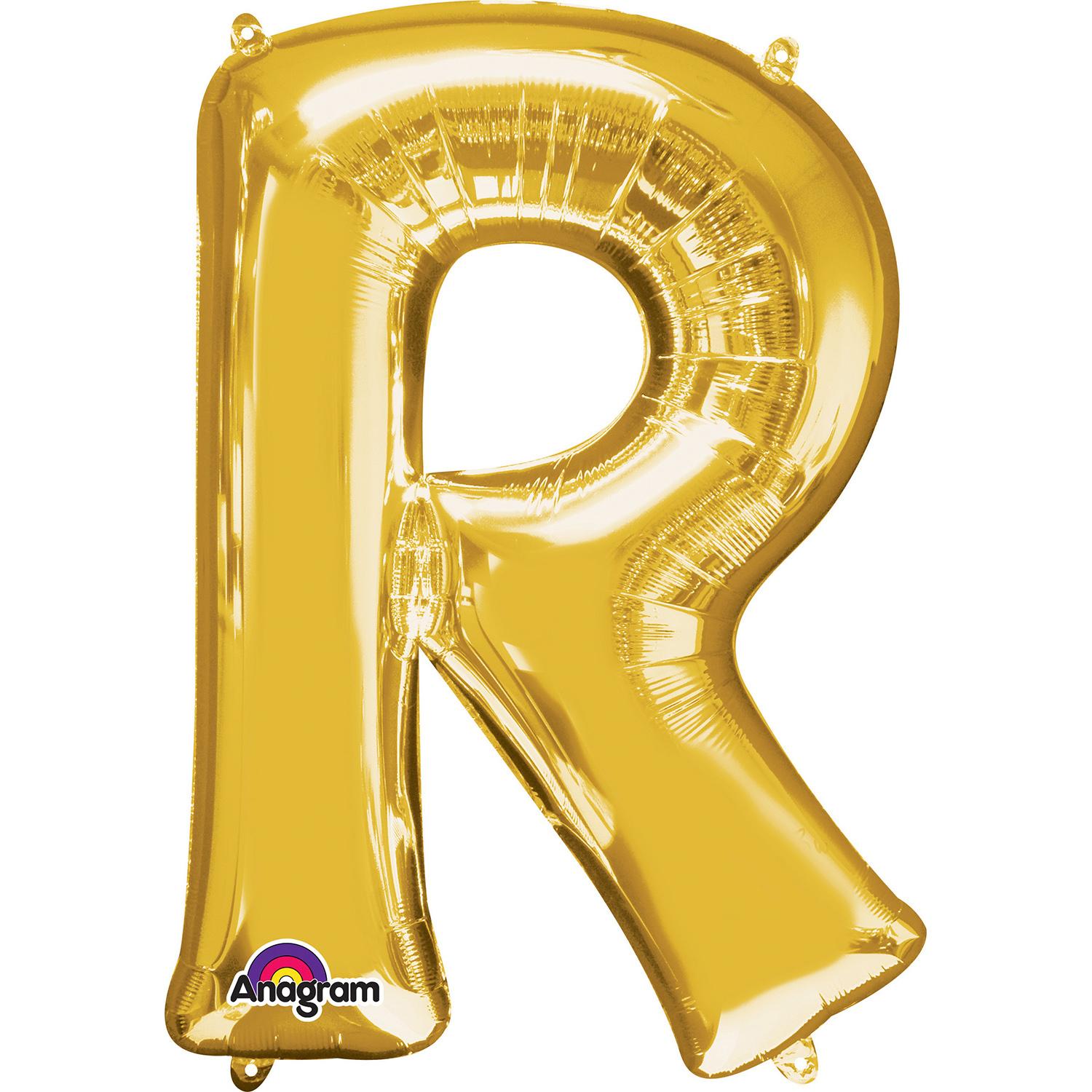 Letter R Gold Mini Shape Foil Balloon 16in Balloons & Streamers - Party Centre - Party Centre
