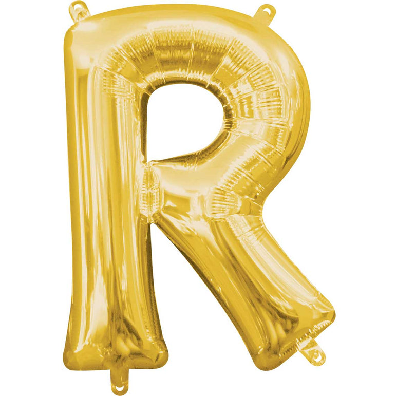 Gold Letter R Mini Shape Balloon 22x33cm