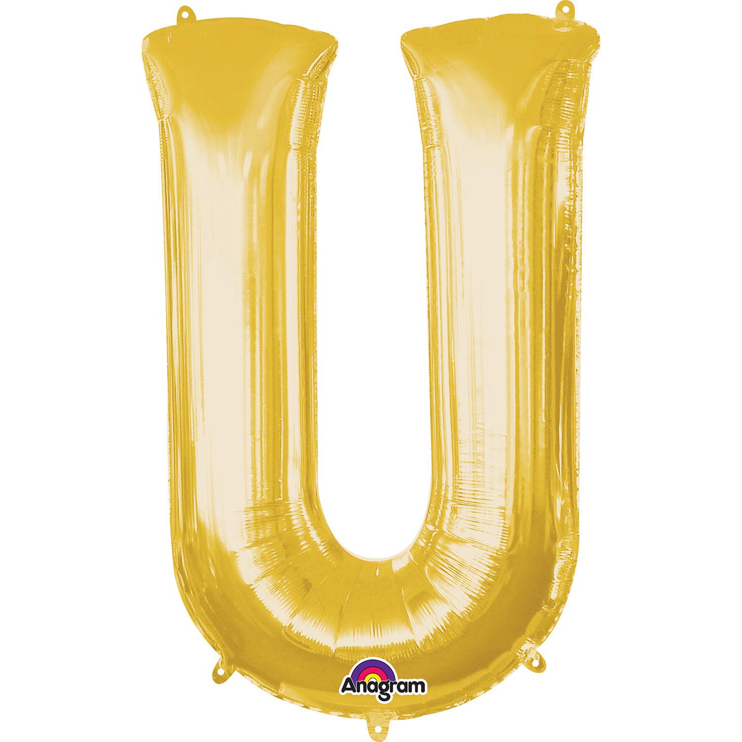 Gold Letter U Minishape Foil Balloon 40cm Balloons & Streamers - Party Centre - Party Centre