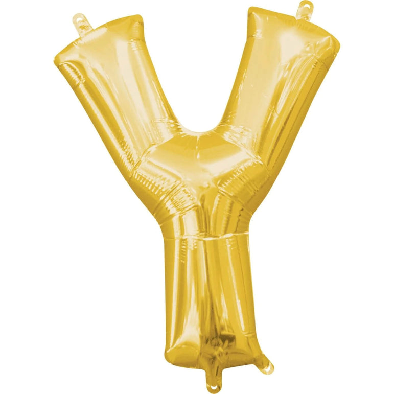 Gold Letter Mini Shape Foil Balloons 16in