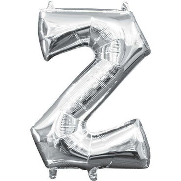 Silver Letter Z Mini Shape Balloon 25x33cm - Party Centre