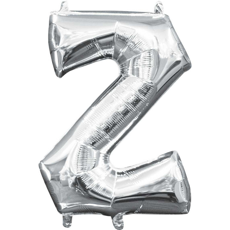 Silver Letter Z Mini Shape Balloon 25x33cm