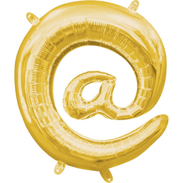 Symbol @ Gold Mini Shape Foil Balloon 16in Balloons & Streamers - Party Centre - Party Centre