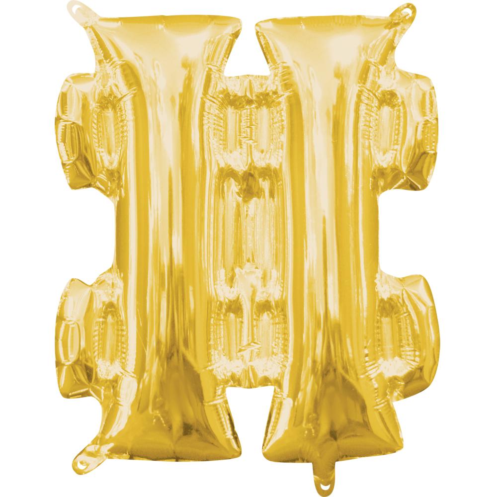 Symbol # Gold Mini Shape Foil Balloon 16in Balloons & Streamers - Party Centre - Party Centre