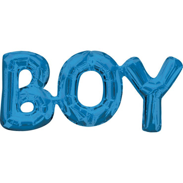 Boy Blue Phrase Foil Balloon 20x9in Balloons & Streamers - Party Centre - Party Centre