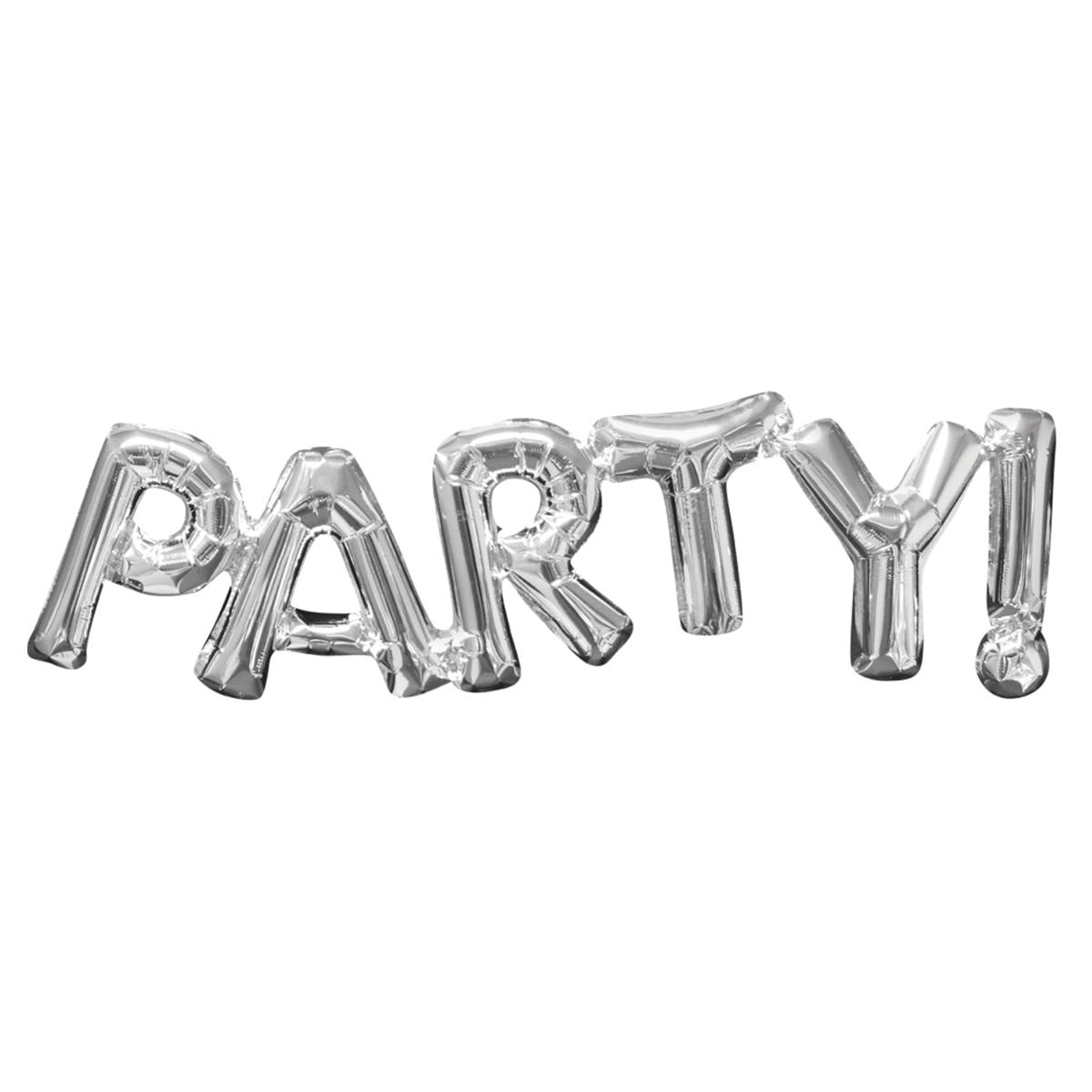 Party Silver Phrase Foil Balloon 30x9in Balloons & Streamers - Party Centre - Party Centre