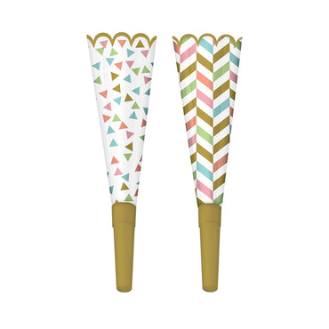 Confetti Fun Foil Horns 23cm, 8pcs Party Accessories - Party Centre - Party Centre