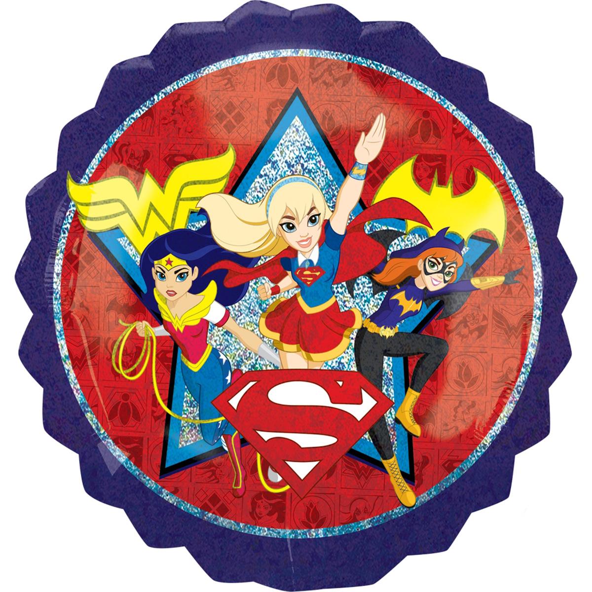 DC Super Hero Girls Holographic SuperShape Balloon 28in Balloons & Streamers - Party Centre - Party Centre