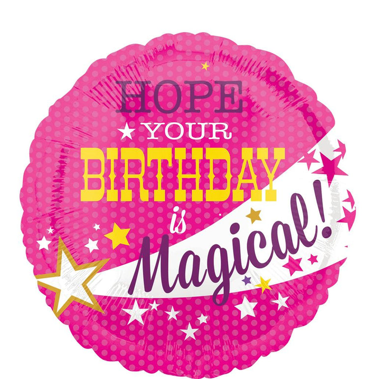 Magical Birthday Foil Balloon 18in Balloons & Streamers - Party Centre