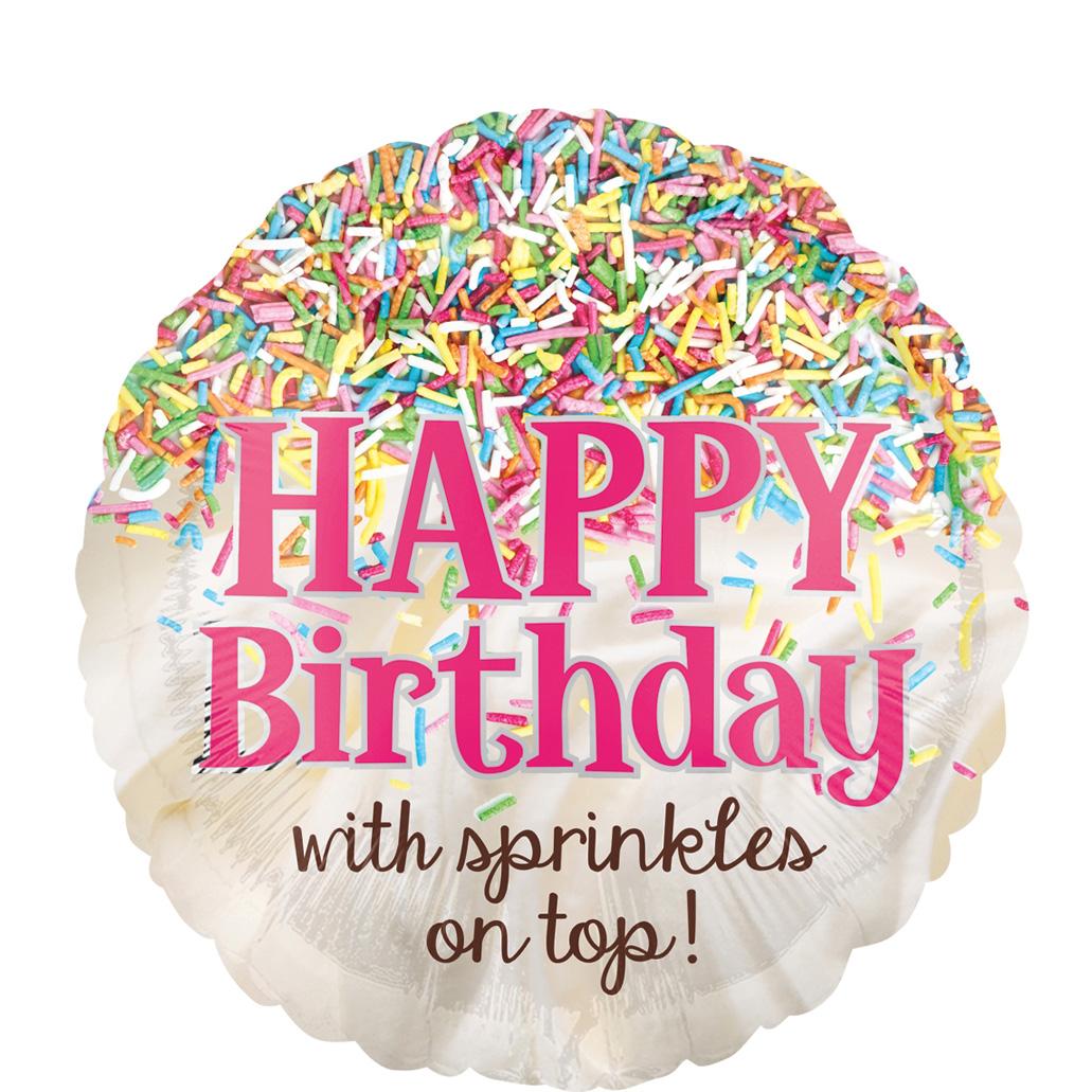 Sprinkles on Top Birthday Foil Balloon 18in Balloons & Streamers - Party Centre - Party Centre