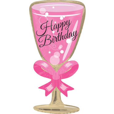 Happy Birthday Glass Junior Shape Balloon Balloons & Streamers - Party Centre - Party Centre