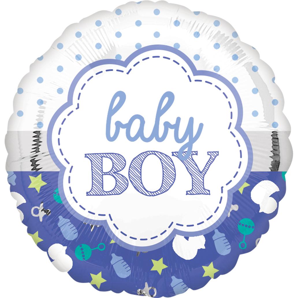 Baby Boy Scallop Foil Balloon 18in Balloons & Streamers - Party Centre - Party Centre