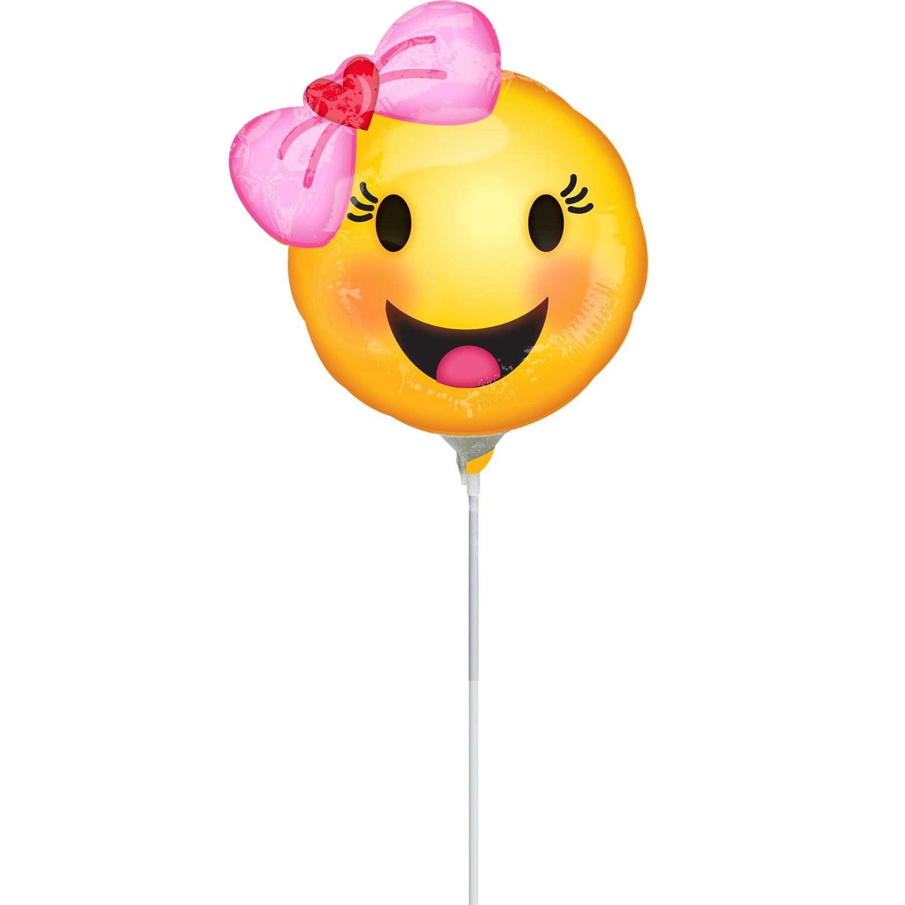 Happy Emoticon with Bow Mini Shape Balloon Balloons & Streamers - Party Centre - Party Centre