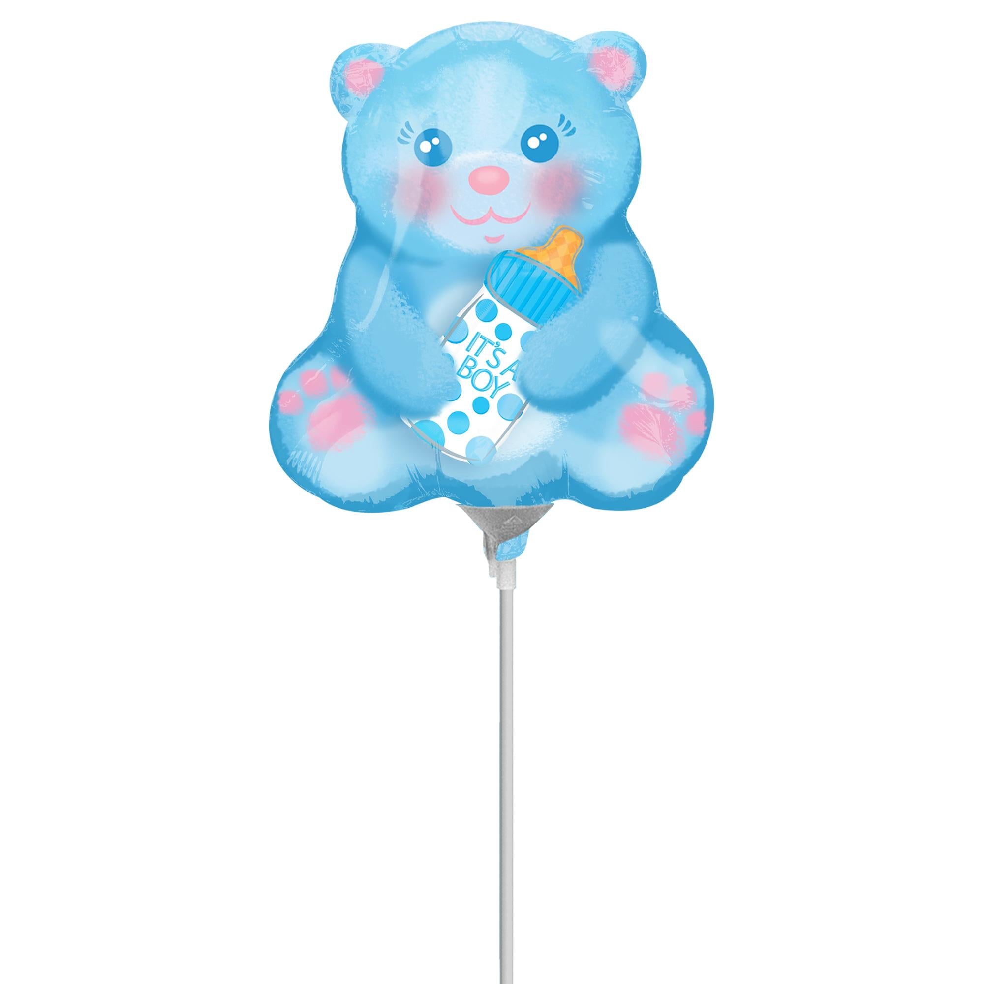 Baby Boy Bear with Bottie Mini Shape Foil Balloon Balloons & Streamers - Party Centre - Party Centre