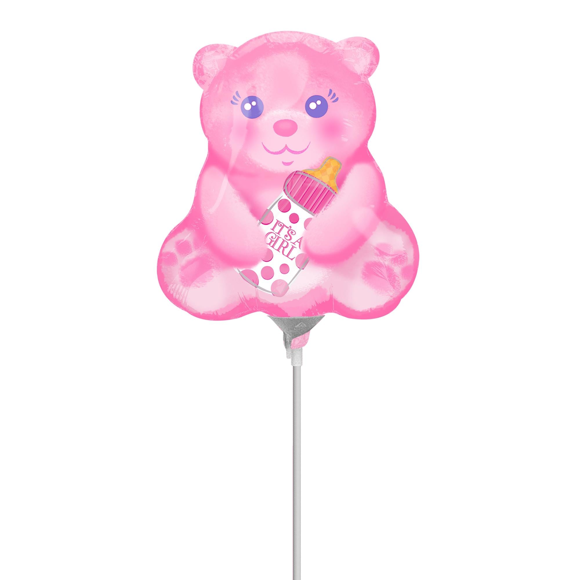 Baby Girl Bear with Bottle Mini Shape Foil Balloon Balloons & Streamers - Party Centre - Party Centre