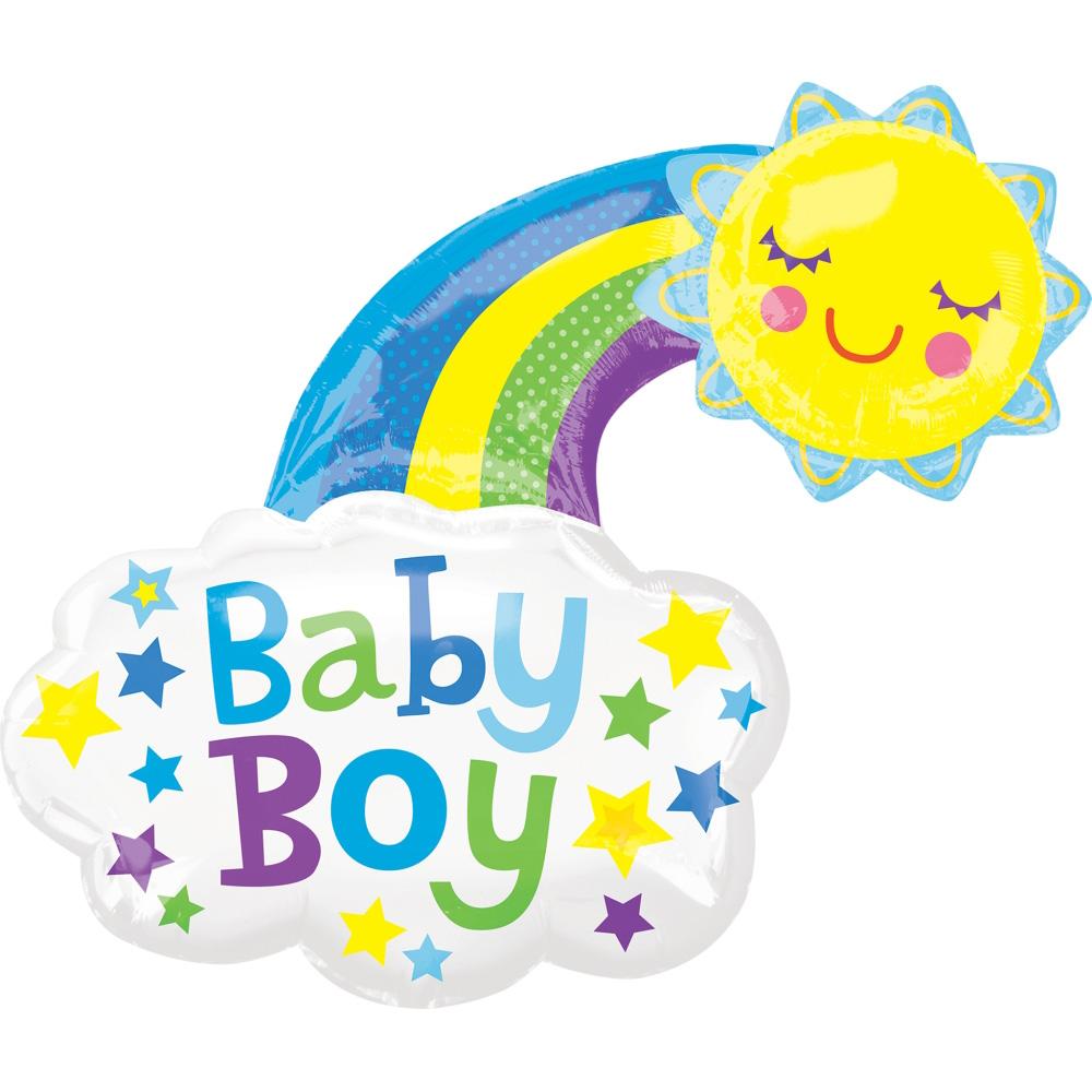 Baby Boy Bright Sun Supershape Balloon Balloons & Streamers - Party Centre - Party Centre