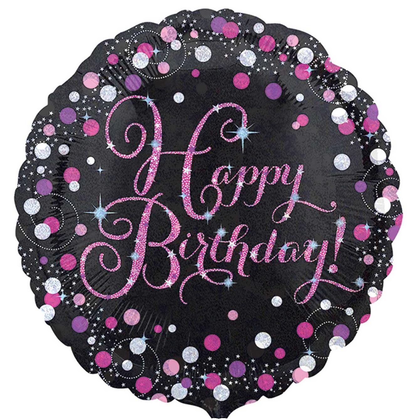 Pink Celebration Holographic Foil Balloon 45cm Balloons & Streamers - Party Centre - Party Centre