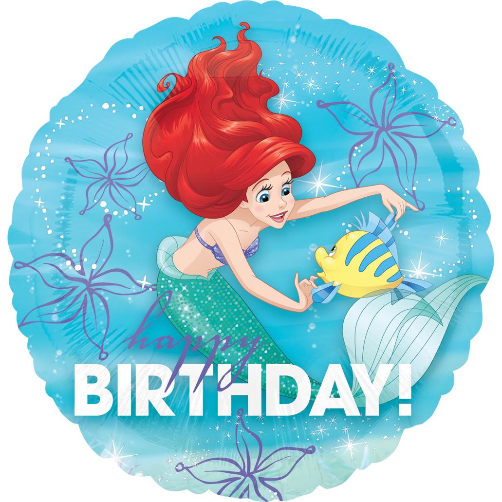 Ariel Dream Big Happy Birthday Foil Balloon 18in Balloons & Streamers - Party Centre - Party Centre