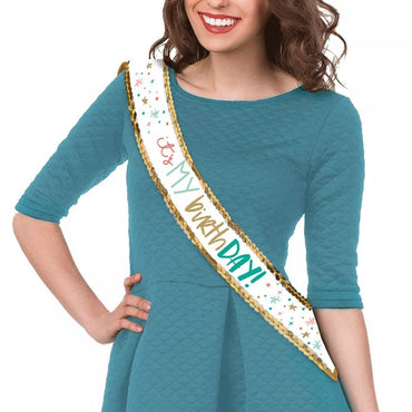 Happy Cake Day Sash Fabric - Party Centre