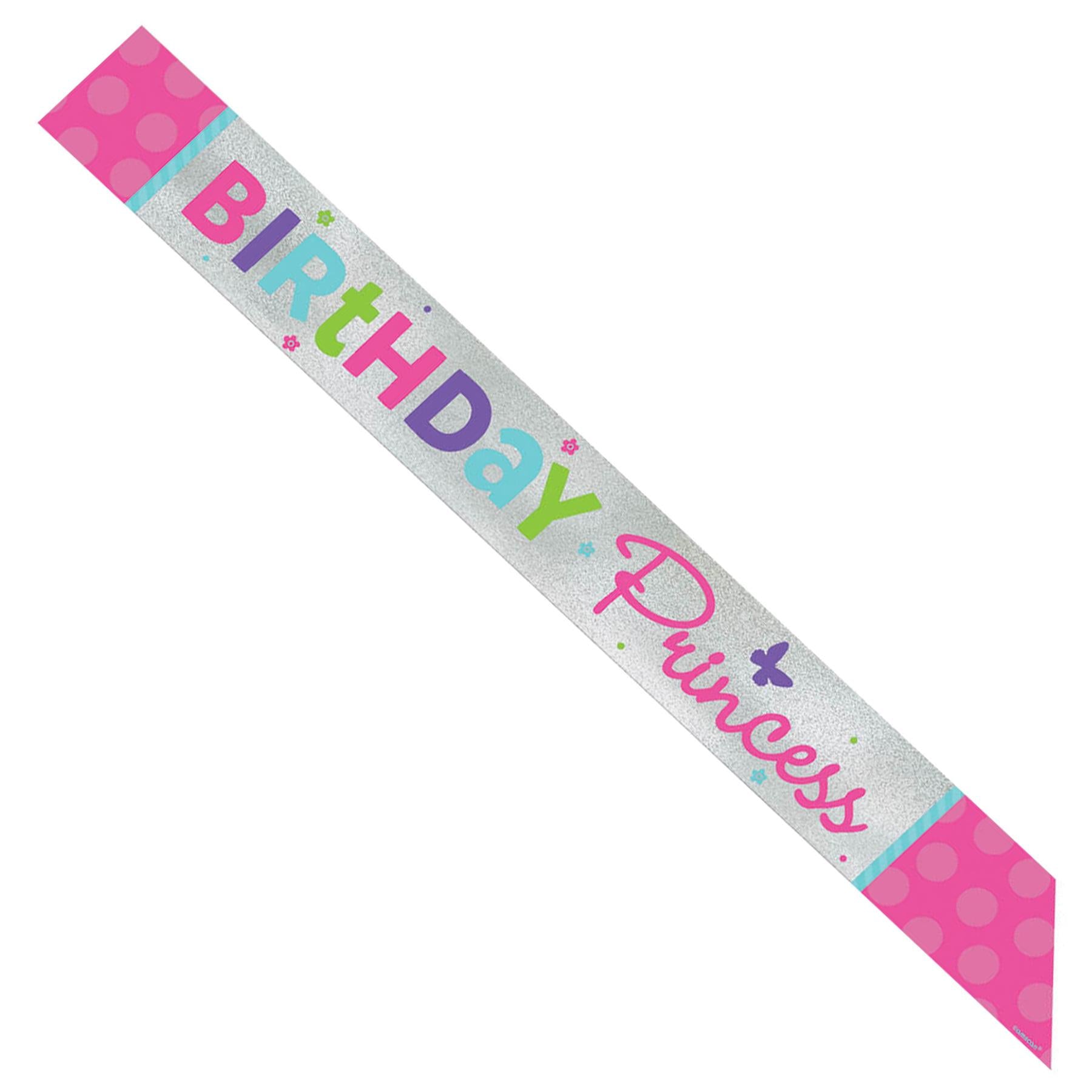 Pink & Teal Happy Birthday Sash Costumes & Apparel - Party Centre - Party Centre