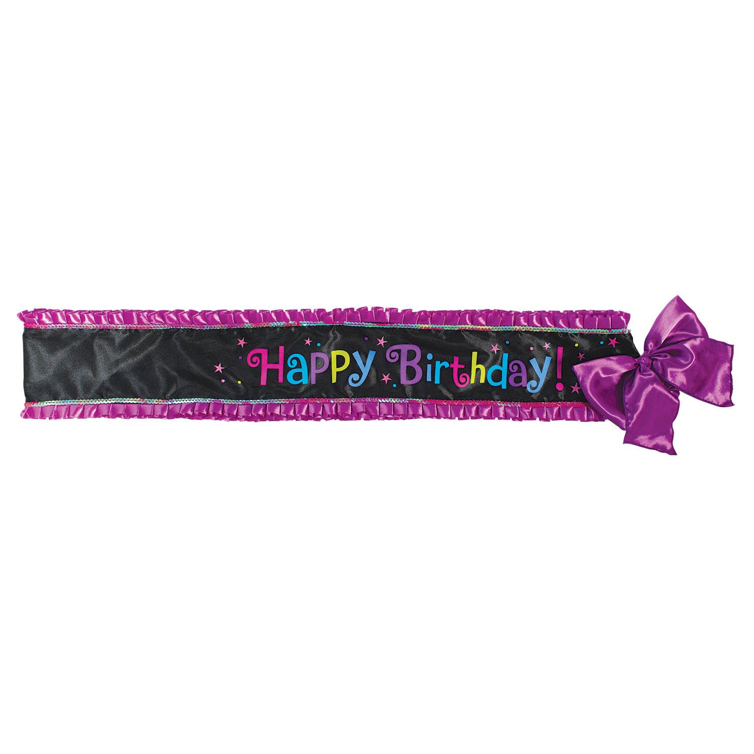 Birthday Chic Deluxe Fabric Sash Costumes & Apparel - Party Centre - Party Centre