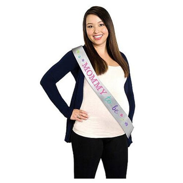 Mom To Be Foil Sash 65in Costumes & Apparel - Party Centre - Party Centre