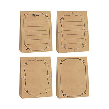 Kraft Paper Large Menu Cards 4pcs Decorations - Party Centre - Party Centre