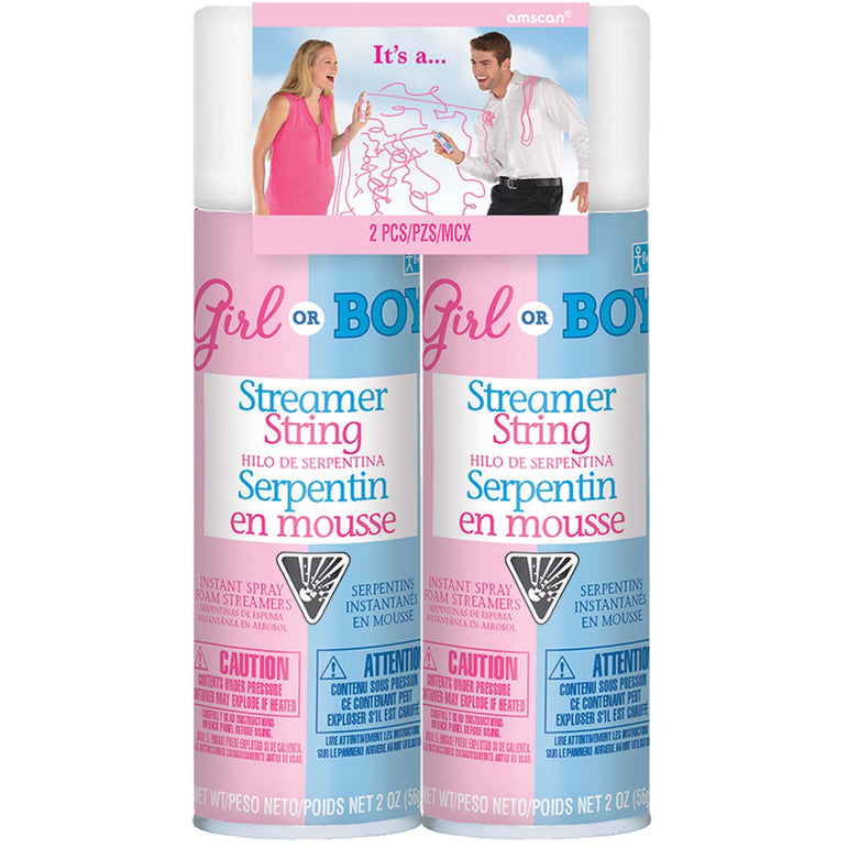 Girl Gender Reveal Streamer Strings 2oz, 2pcs Party Accessories - Party Centre