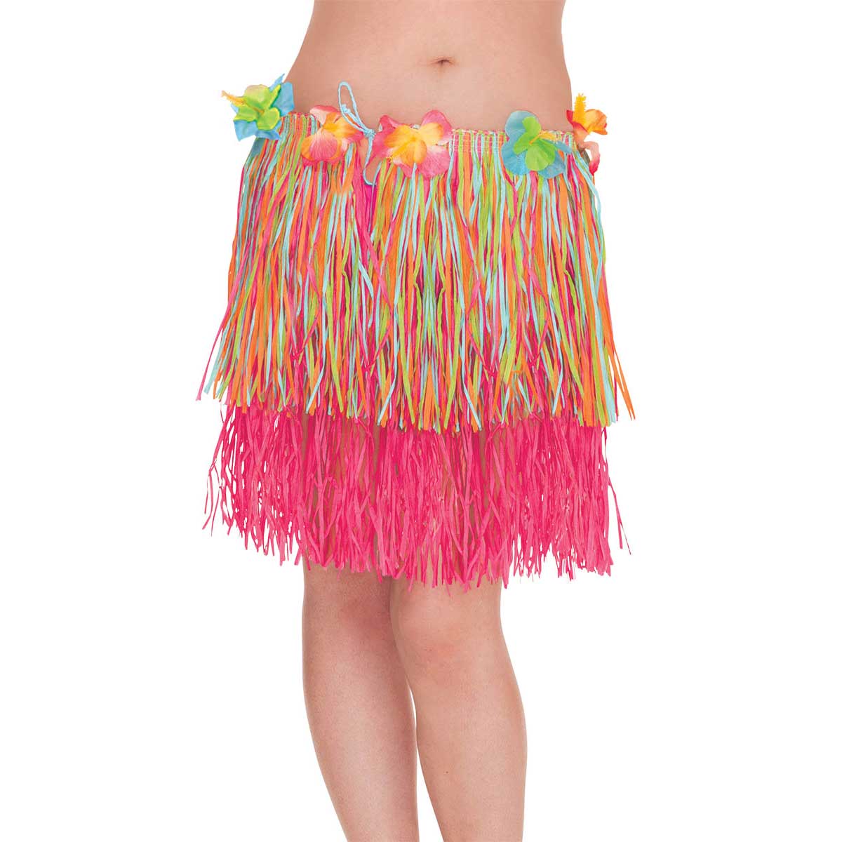 Adult Hula Skirt Rainbow Costumes & Apparel - Party Centre - Party Centre