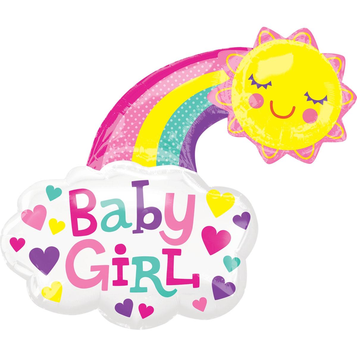 Baby Girl Bright Sun SuperShape Foil Balloon Balloons & Streamers - Party Centre - Party Centre