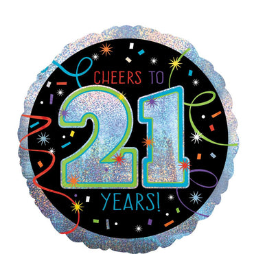 Brilliant Birthday 21 Cheers to You Balloon 45cm Balloons & Streamers - Party Centre - Party Centre