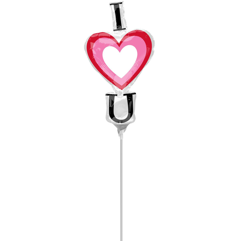 Vertical I Heart You Mini Shape Balloon Balloons & Streamers - Party Centre