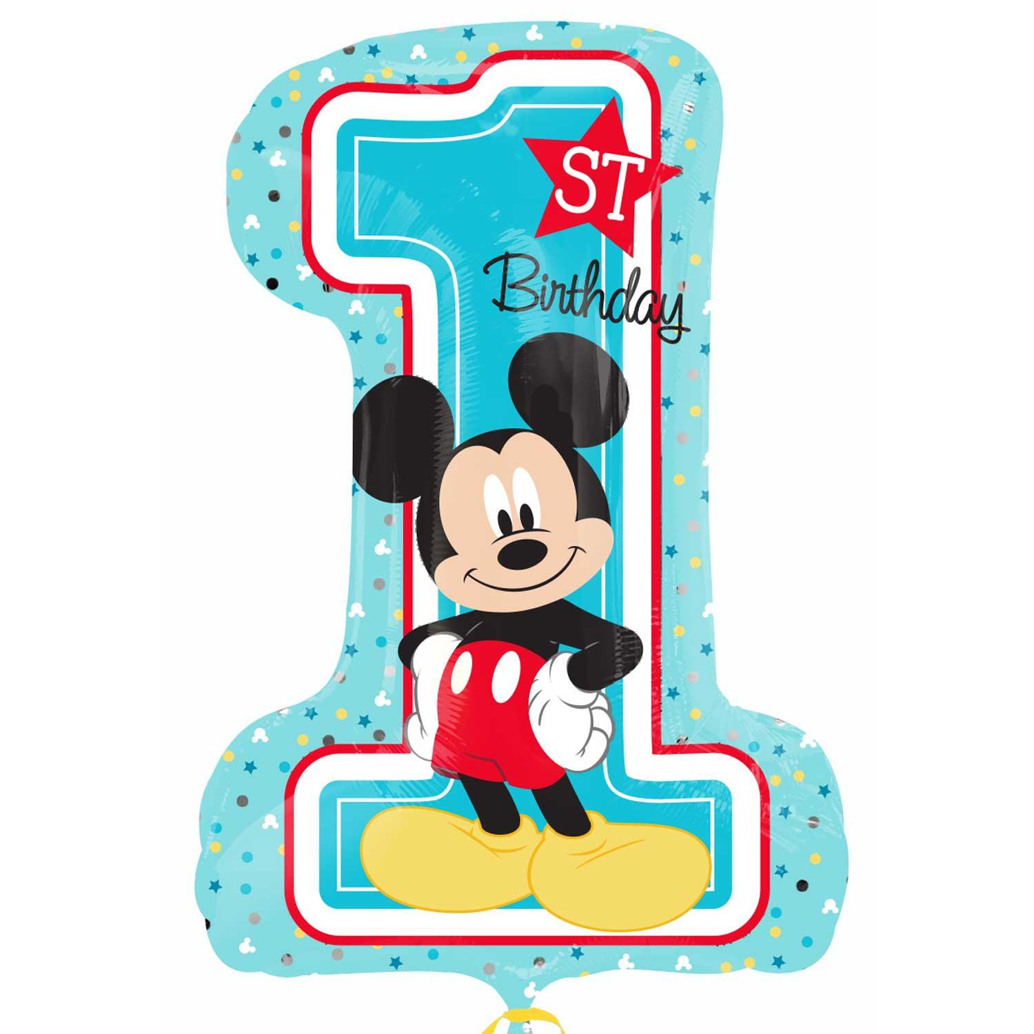 Mickey 1st Birthday SuperShape Foil Balloon 19x28in Balloons & Streamers - Party Centre - Party Centre