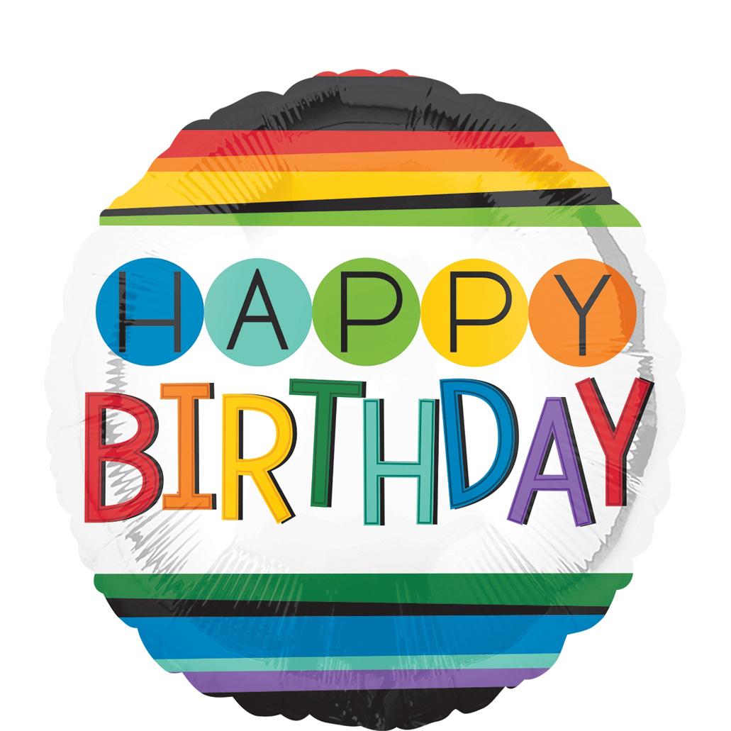 Rainbow Birthday Foil Balloon 45cm Balloons & Streamers - Party Centre - Party Centre