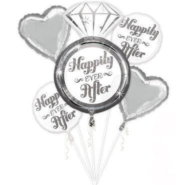Happily Ever After Balloon Bouquet 5pcs Balloons & Streamers - Party Centre - Party Centre