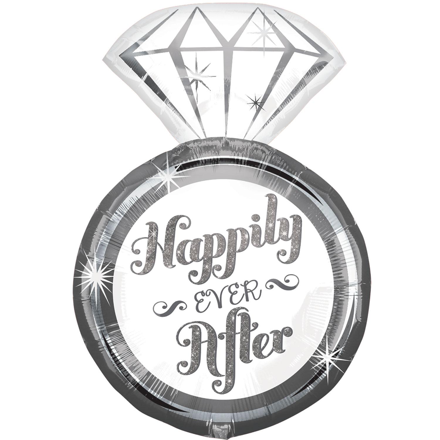 Happily Ever After Ring SuperShape Foil Balloon 18x27in Balloons & Streamers - Party Centre - Party Centre