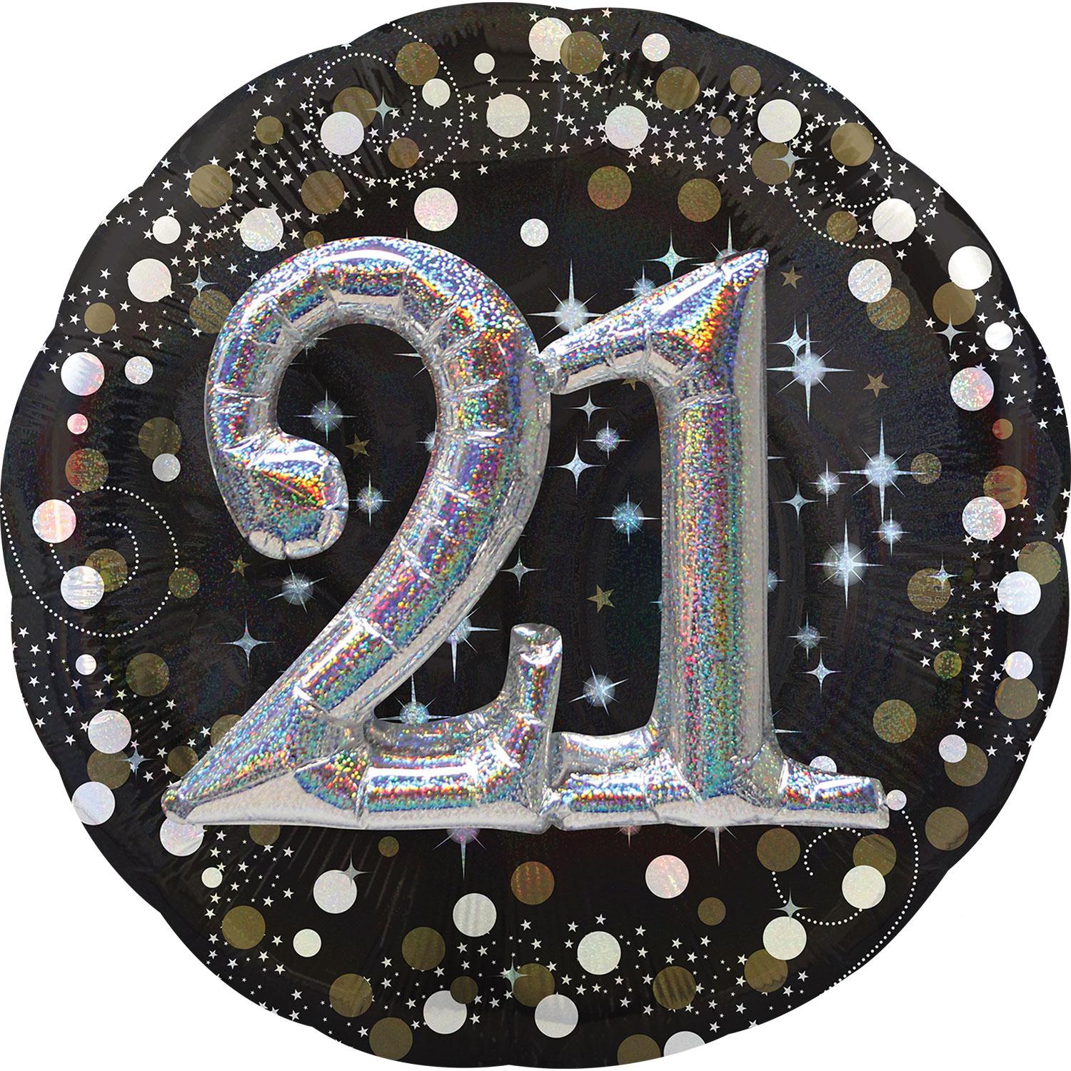 Sparkling Birthday 21 Multi Balloon 36in Balloons & Streamers - Party Centre - Party Centre