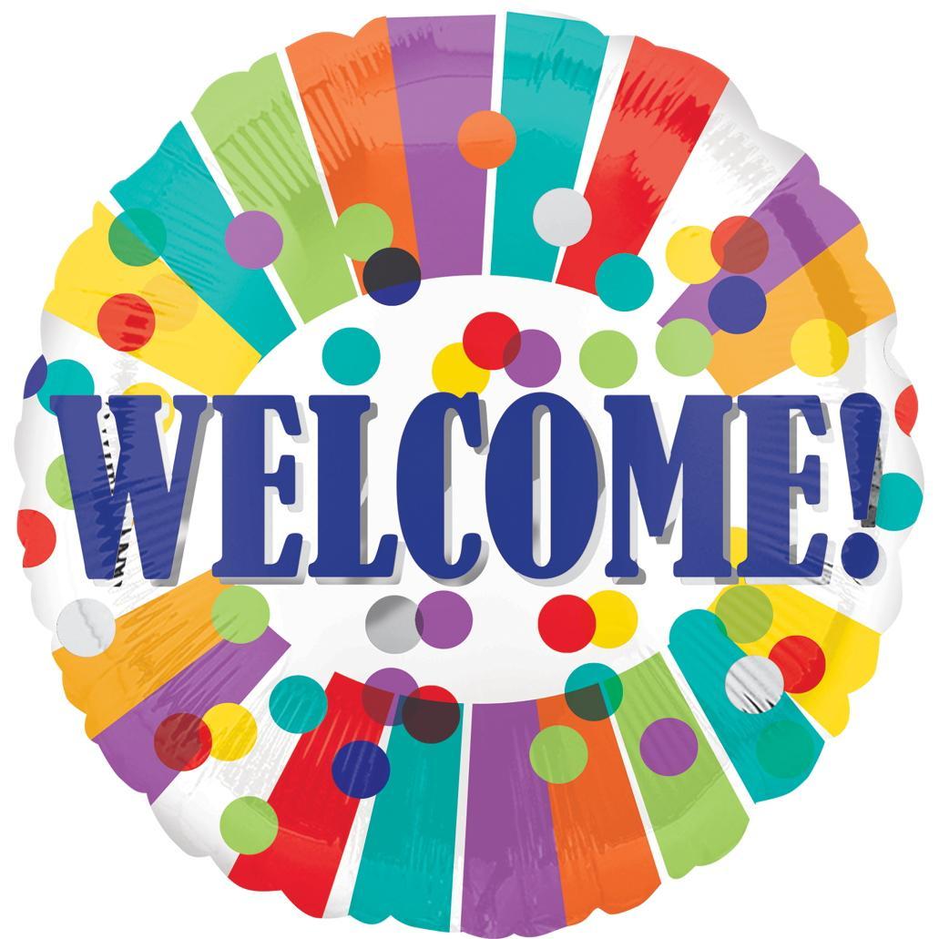 Welcome Dots & Stripes Balloon 18in Balloons & Streamers - Party Centre - Party Centre